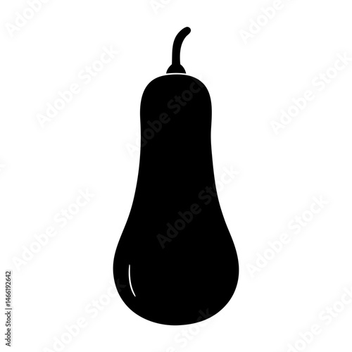 butternut squash vector silhouette icon - perfect for food, farming, or nutrition concepts.