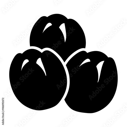 brussels sprouts vector silhouette icon - perfect for food, farming, or nutrition concepts.