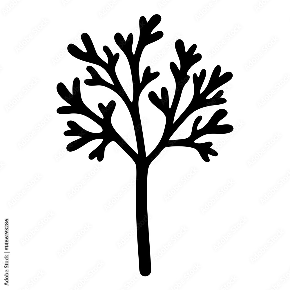 Obraz premium dill vector silhouette icon - perfect for food, farming, or nutrition concepts.