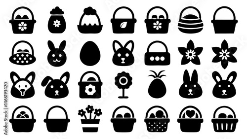 Easter Baskets Set Isolated on White Background Ready for Fun and Meaningful Easter Traditions