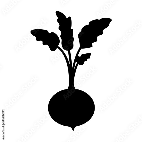 kohlrabi vector silhouette icon - perfect for food, farming, or nutrition concepts.
