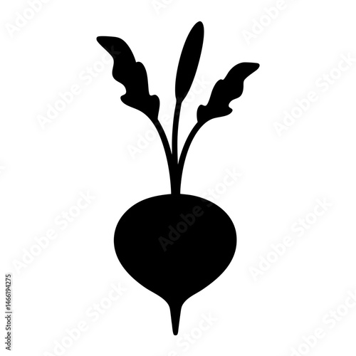 kohlrabi vector silhouette icon - perfect for food, farming, or nutrition concepts.