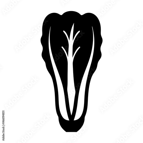 napa cabbage vector silhouette icon - perfect for food, farming, or nutrition concepts.