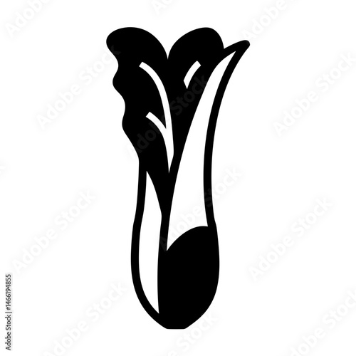 napa cabbage vector silhouette icon - perfect for food, farming, or nutrition concepts.