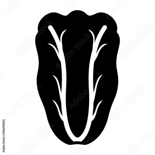 napa cabbage vector silhouette icon - perfect for food, farming, or nutrition concepts.