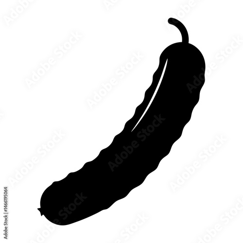 pickled cucumber vector silhouette icon - perfect for food, farming, or nutrition concepts.