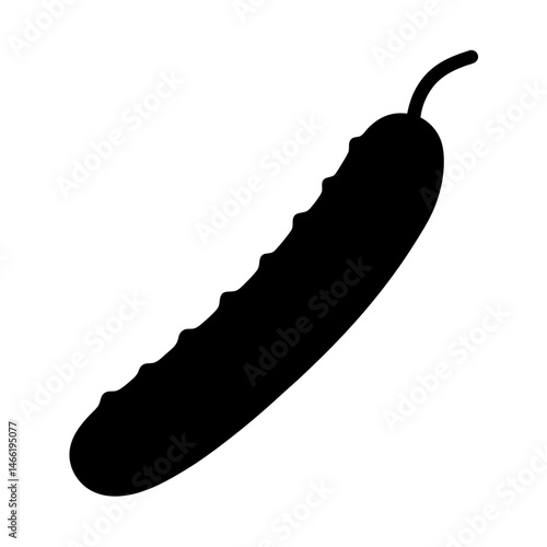 pickled cucumber vector silhouette icon - perfect for food, farming, or nutrition concepts.
