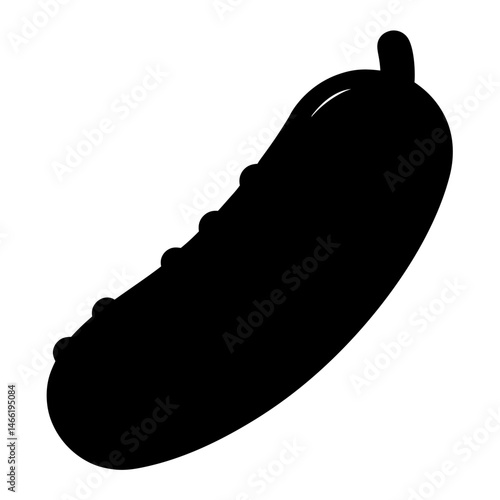 pickled cucumber vector silhouette icon - perfect for food, farming, or nutrition concepts.