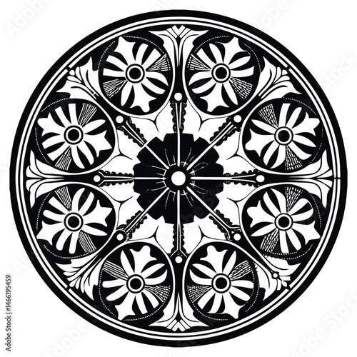 Circular pattern in the form of a mandala. Henna tattoo mandala. Mehndi style. Decorative pattern in oriental style. Coloring book page.