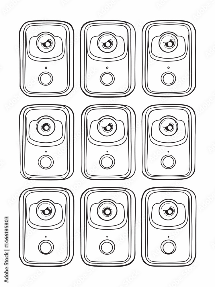 Intelligent Doorbell Camera Line Art Elegant Visual Representation.eps Intelligent Doorbell Camera Line Art Elegant Visual Representation.eps