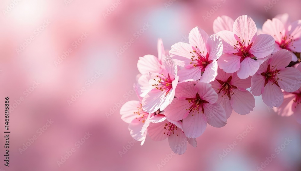 Delicate pink cherry blossoms in full bloom, creating a beautiful floral pattern Perfect for spring themes , delicate, fresh Delicate pink cherry blossoms in full bloom, creating a beautiful floral pattern Perfect for spring themes , delicate, fresh