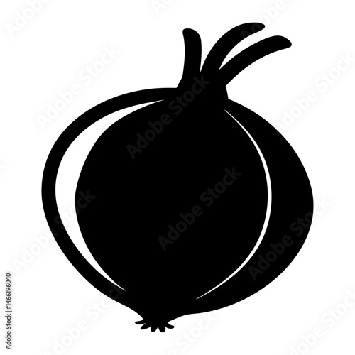 shallot vector silhouette icon - perfect for food, farming, or nutrition concepts.