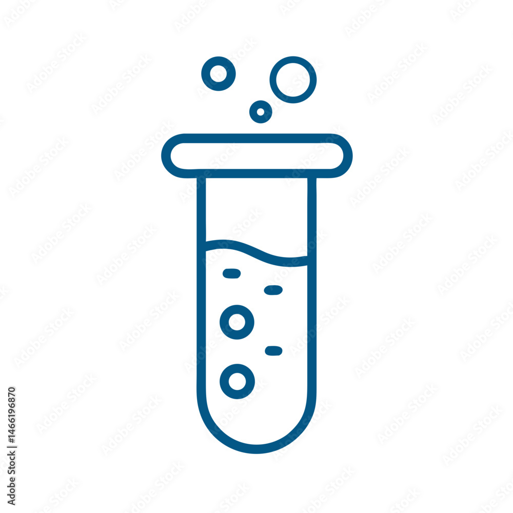 Laboratory test tube icon in blue outline science style Laboratory test tube icon in blue outline science style