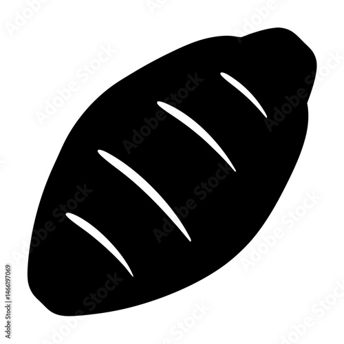 taro root vector silhouette icon - perfect for food, farming, or nutrition concepts.