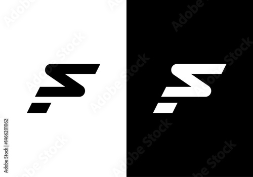 SF, FS initial letters monogram logo