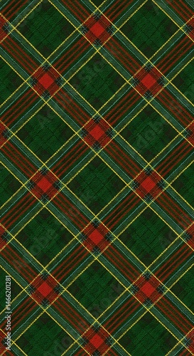 Emerald Green & Red Plaid: Festive Textile Texture