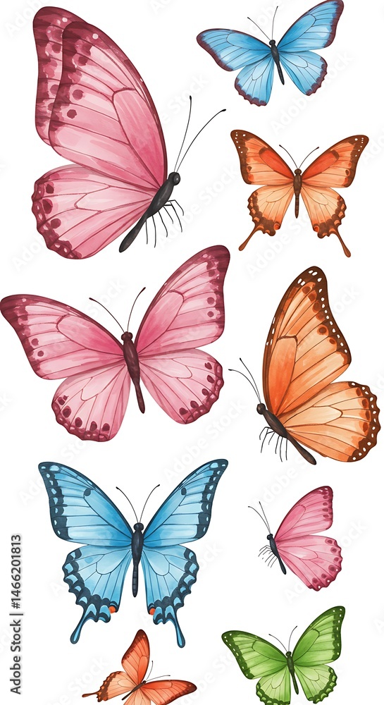 Obraz premium Pastel Flutter: A Watercolor Dance