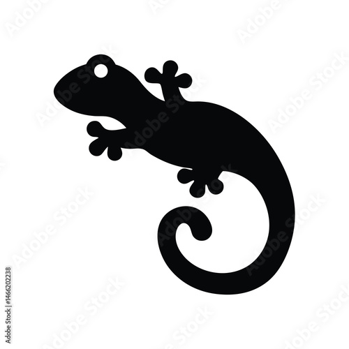 chameleon vector silhouette icon - , ideal for wildlife, safari, and animal-themed illustrations.