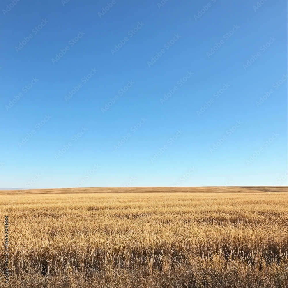 Golden field under a clear blue sky Golden field under a clear blue sky
