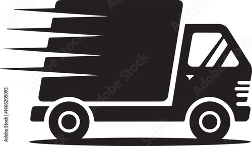 Fast shipping delivery truck flat icon for apps and websites