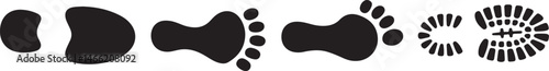 Set different human footprints. Baby footprint - stock vector.
