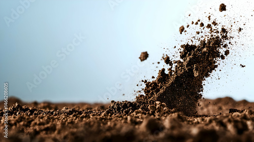 Wallpaper Mural Soil Explosion Against Light Blue Background Torontodigital.ca