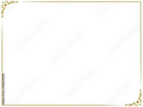 アンティークデザインのフレーム/星/ゴールド/イラスト/素材