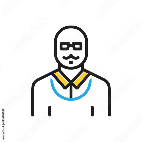 Multi color icon for grandfather