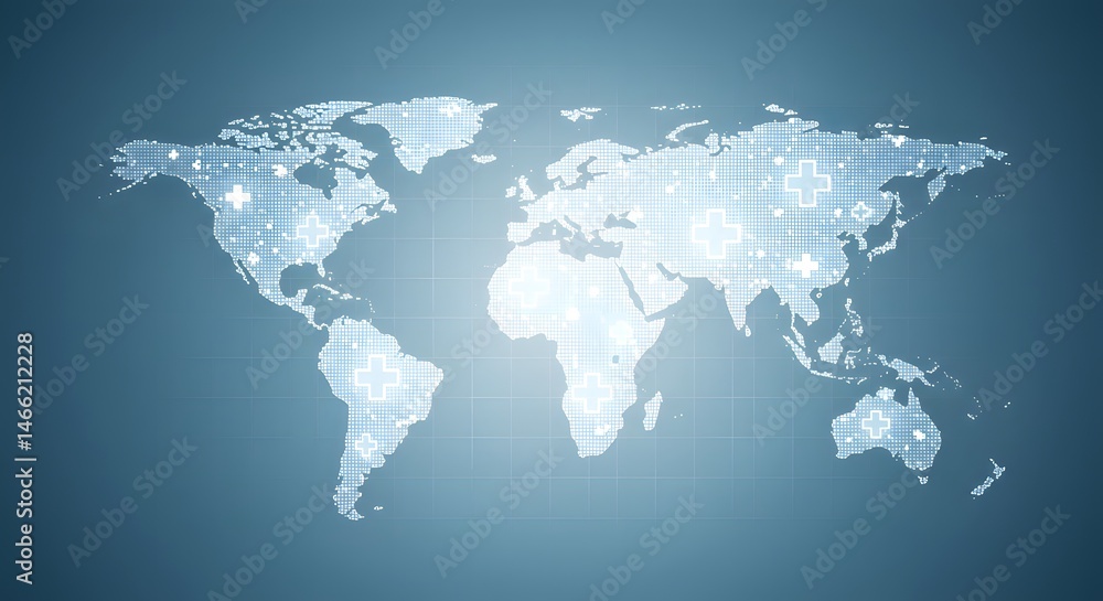Obraz premium Global Healthcare Network: A World Connected by Medical Innovation