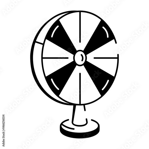 A doodle style icon showing a fortune wheel spinning