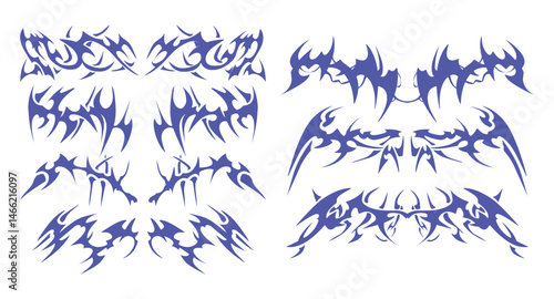 Modern Tattoo Assortment with Dynamic Composition - Great for creative tattoo designs, graphic projects, or branding.