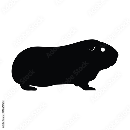 guinea pig vector silhouette icon - , ideal for wildlife, safari, and animal-themed illustrations.
