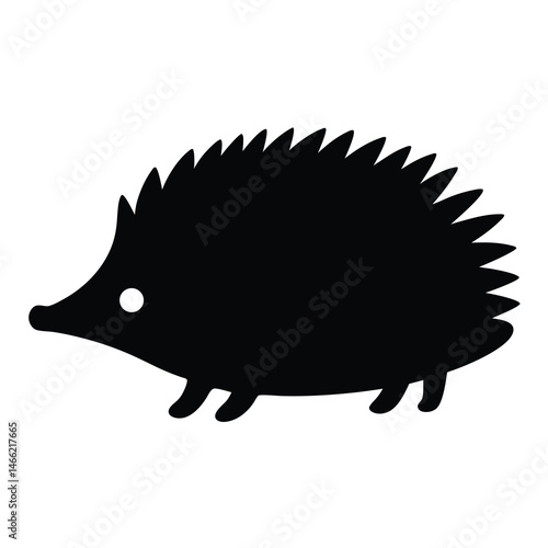 hedgehog vector silhouette icon - , ideal for wildlife, safari, and animal-themed illustrations.