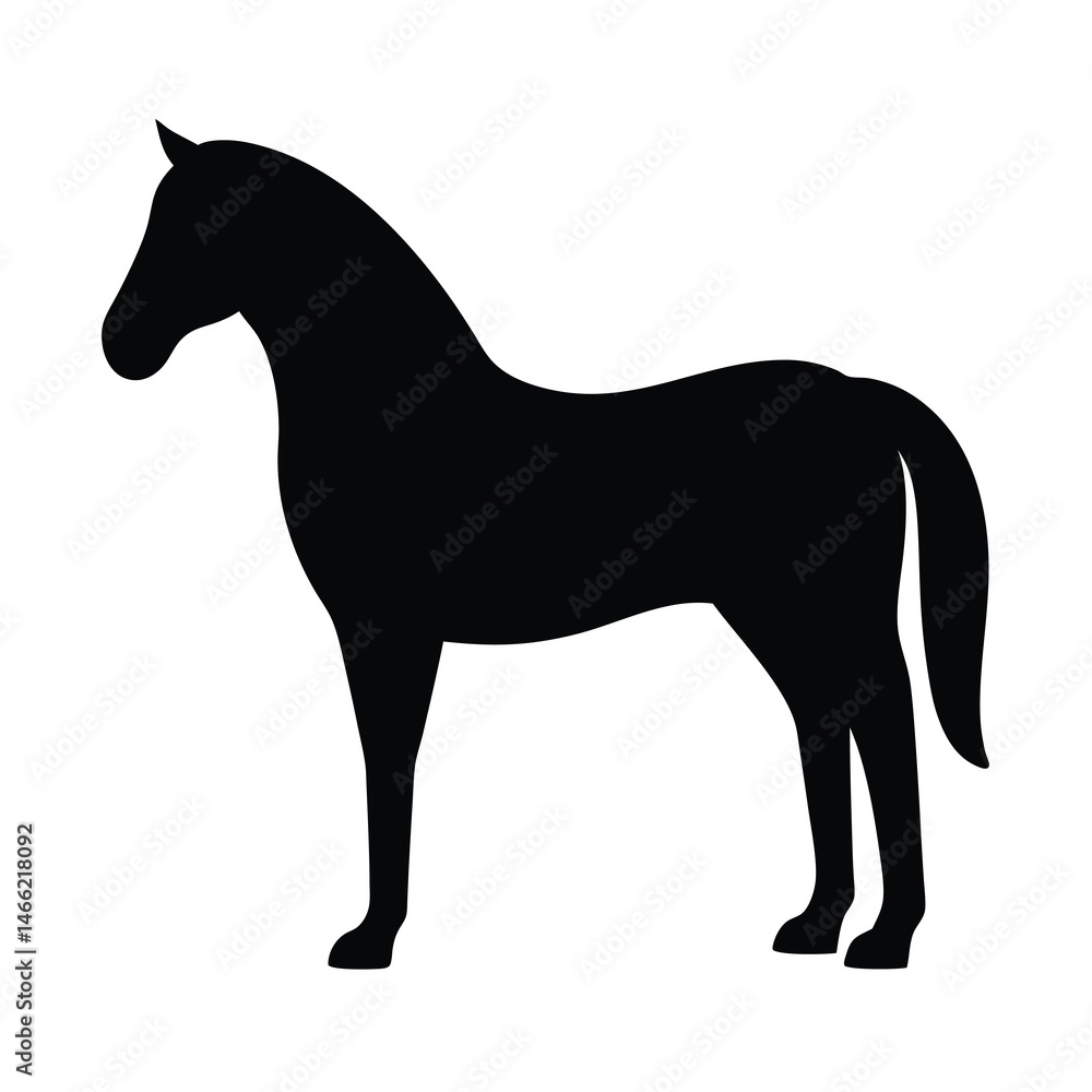 Obraz premium horse vector silhouette icon - , ideal for wildlife, safari, and animal-themed illustrations.