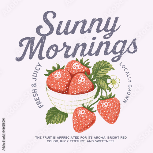 vector strwberry fruit print design. summer fresh fruit. vintage retro graphics. in vector. girls graphics design. t-shirt design for mens womens girls and boys.