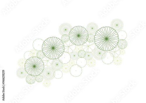 architecture drawing plant tree top view plan greenery vegetation vector. design nature architectural landscape set element illustration bush garden flora sapling minimal. architect isolated.