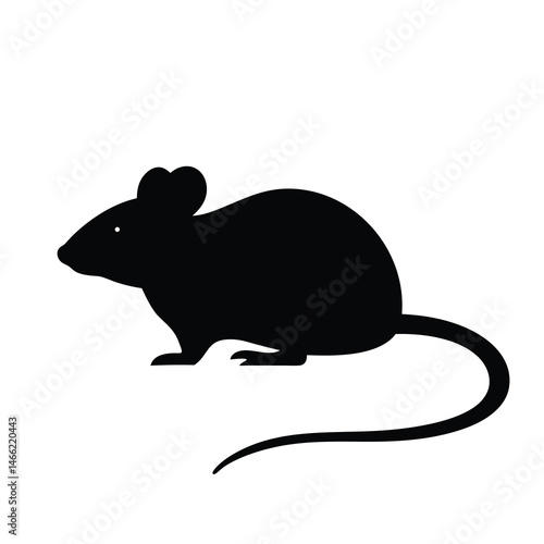 mouse vector silhouette icon - , ideal for wildlife, safari, and animal-themed illustrations.