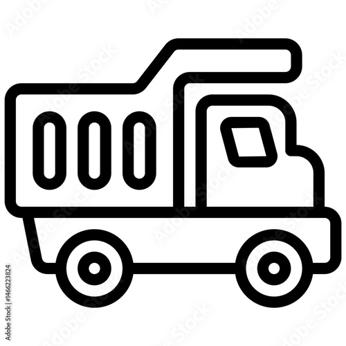 dump truck line icon 