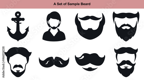 An anchor appears with an assortment of various mustache and beard styles in black