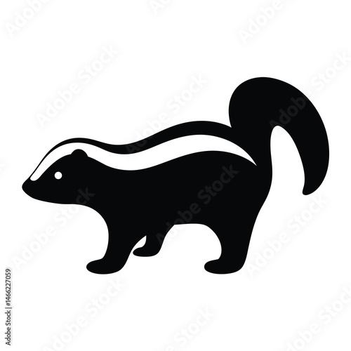 skunk vector silhouette icon - , ideal for wildlife, safari, and animal-themed illustrations.