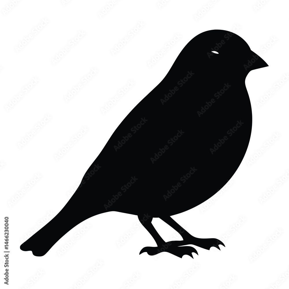 Fototapeta premium sparrow vector silhouette icon - , ideal for wildlife, safari, and animal-themed illustrations.