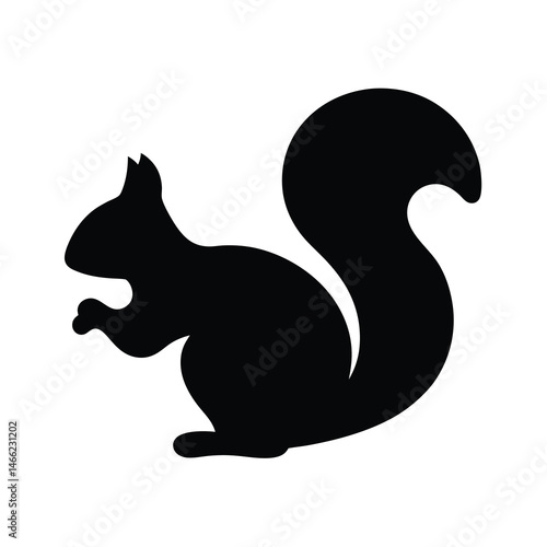 squirrel vector silhouette icon - , ideal for wildlife, safari, and animal-themed illustrations.