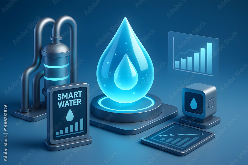 Innovative smart water technology concept.