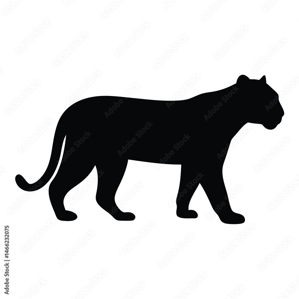 Obraz premium tiger vector silhouette icon - , ideal for wildlife, safari, and animal-themed illustrations.