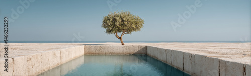 Tranquil Tree by the Poolsi...