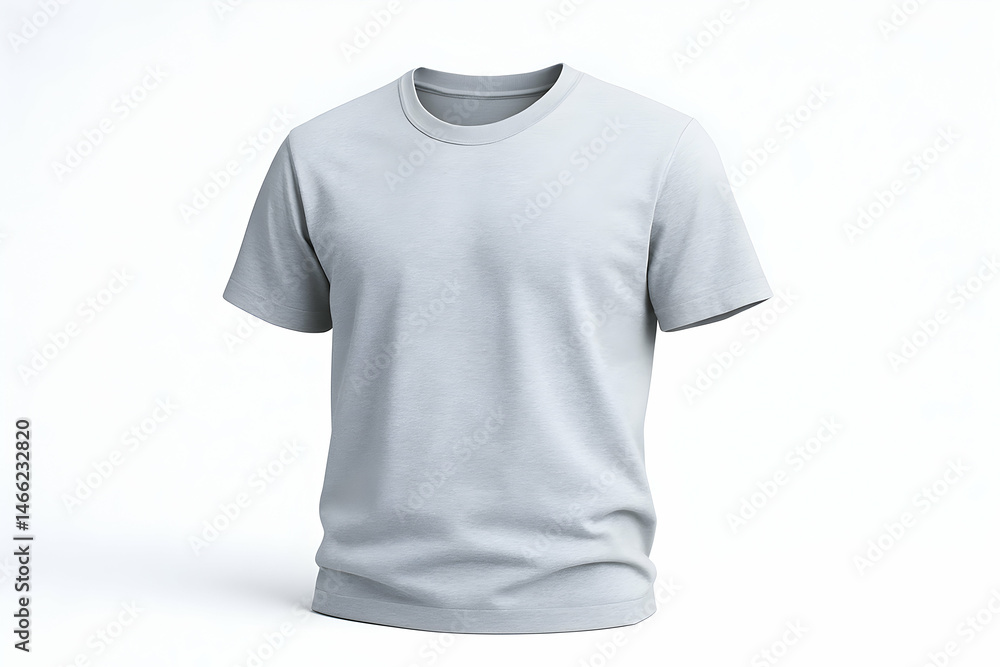 Simple gray t-shirt on a clean background.