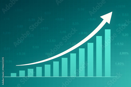 Obraz na płótnie Stylish graph showing financial growth trends. w salonie