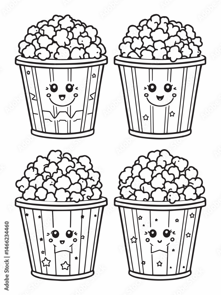 Popcorn Bucket Line Art Simple Creative Design Concept.eps Popcorn Bucket Line Art Simple Creative Design Concept.eps