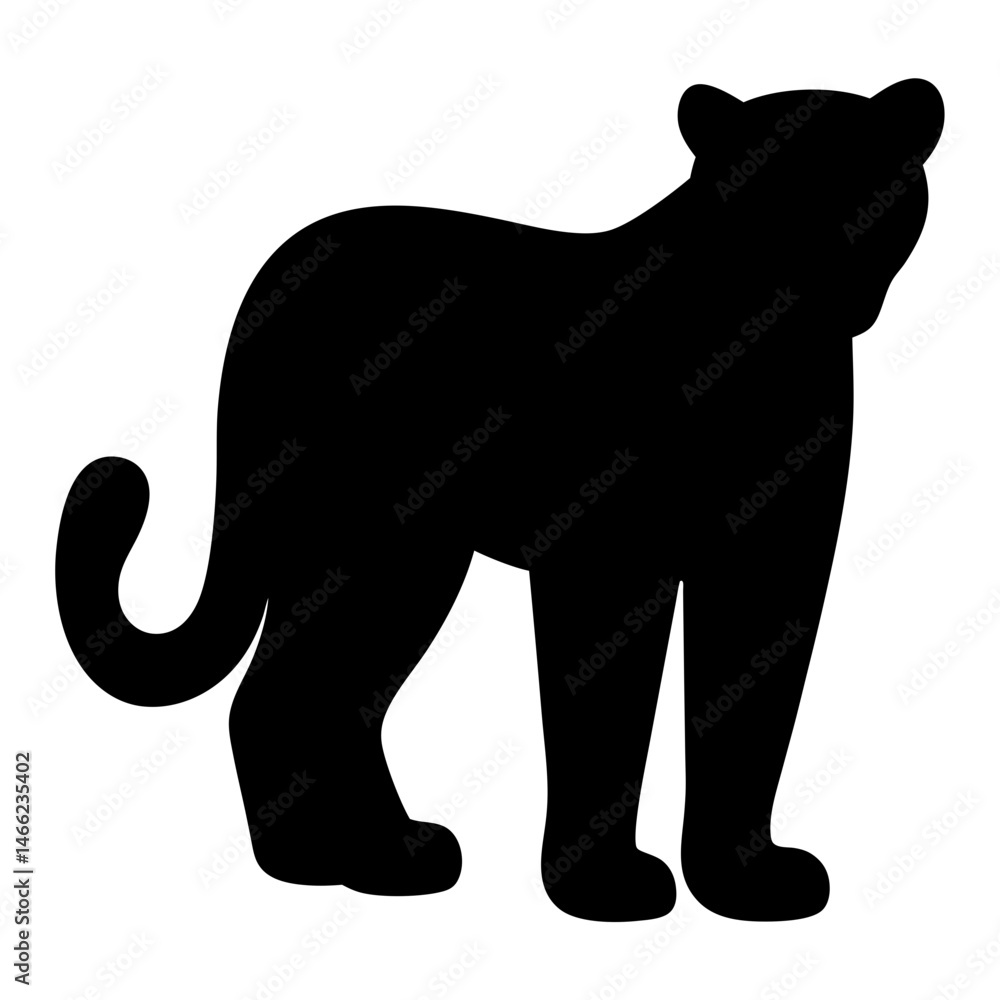 Obraz premium cheetah vector silhouette icon - , ideal for wildlife, safari, and animal-themed illustrations.