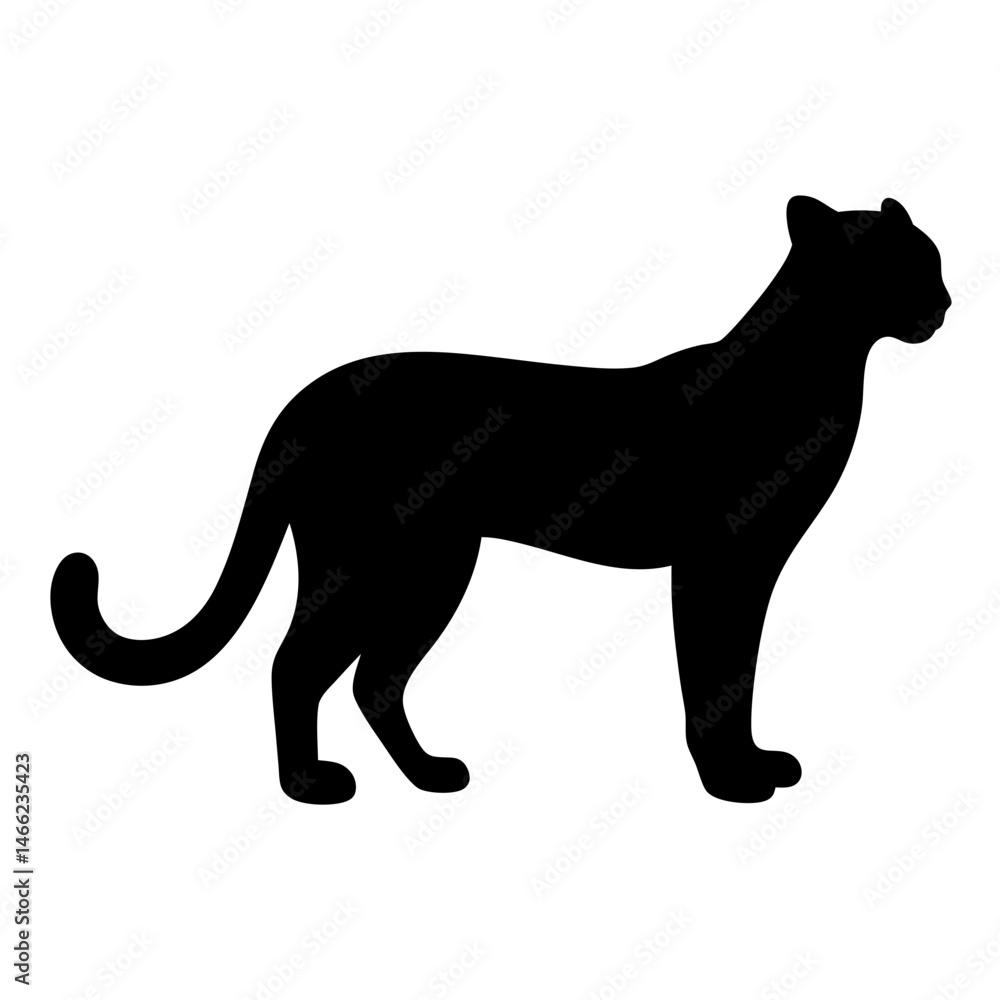 Fototapeta premium cheetah vector silhouette icon - , ideal for wildlife, safari, and animal-themed illustrations.